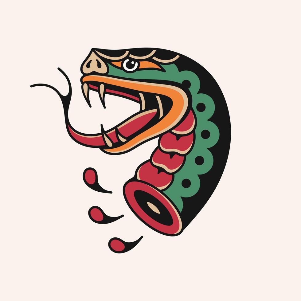 Snake tattoo design vector