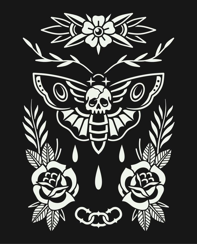 Tattoo flash design vector