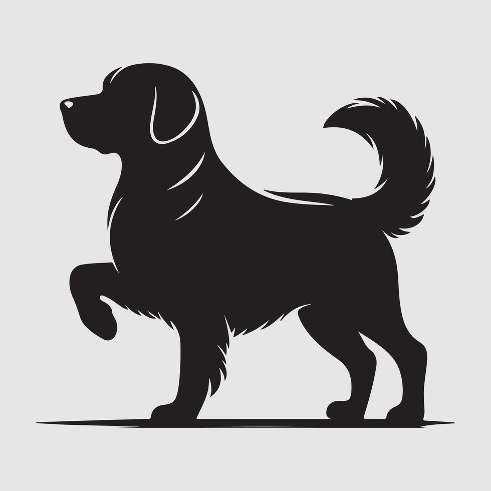 Silhouette of a dog with a minimalist design and white background vector