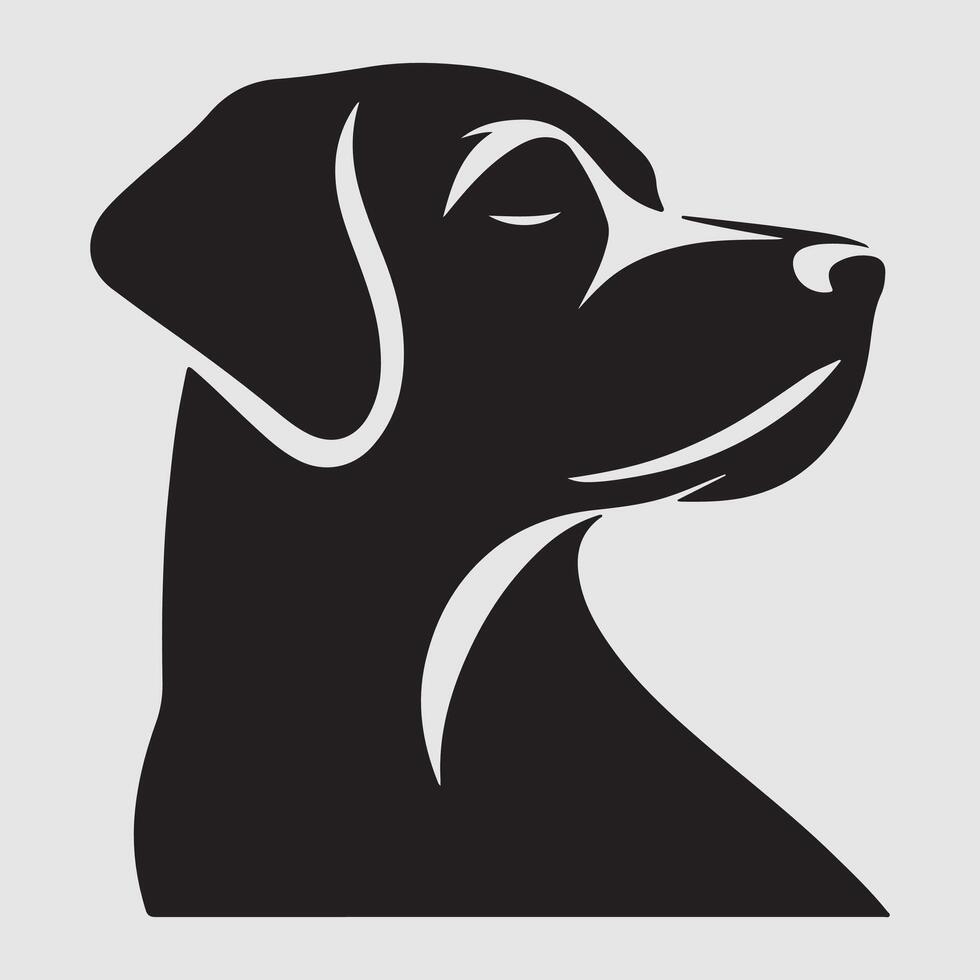 Silhouette of a dog with a minimalist design and white background vector