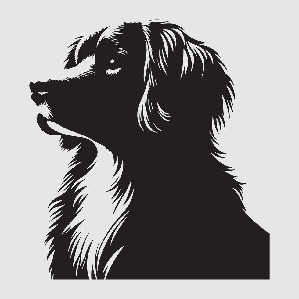 Silhouette of a dog with a minimalist design and white background vector