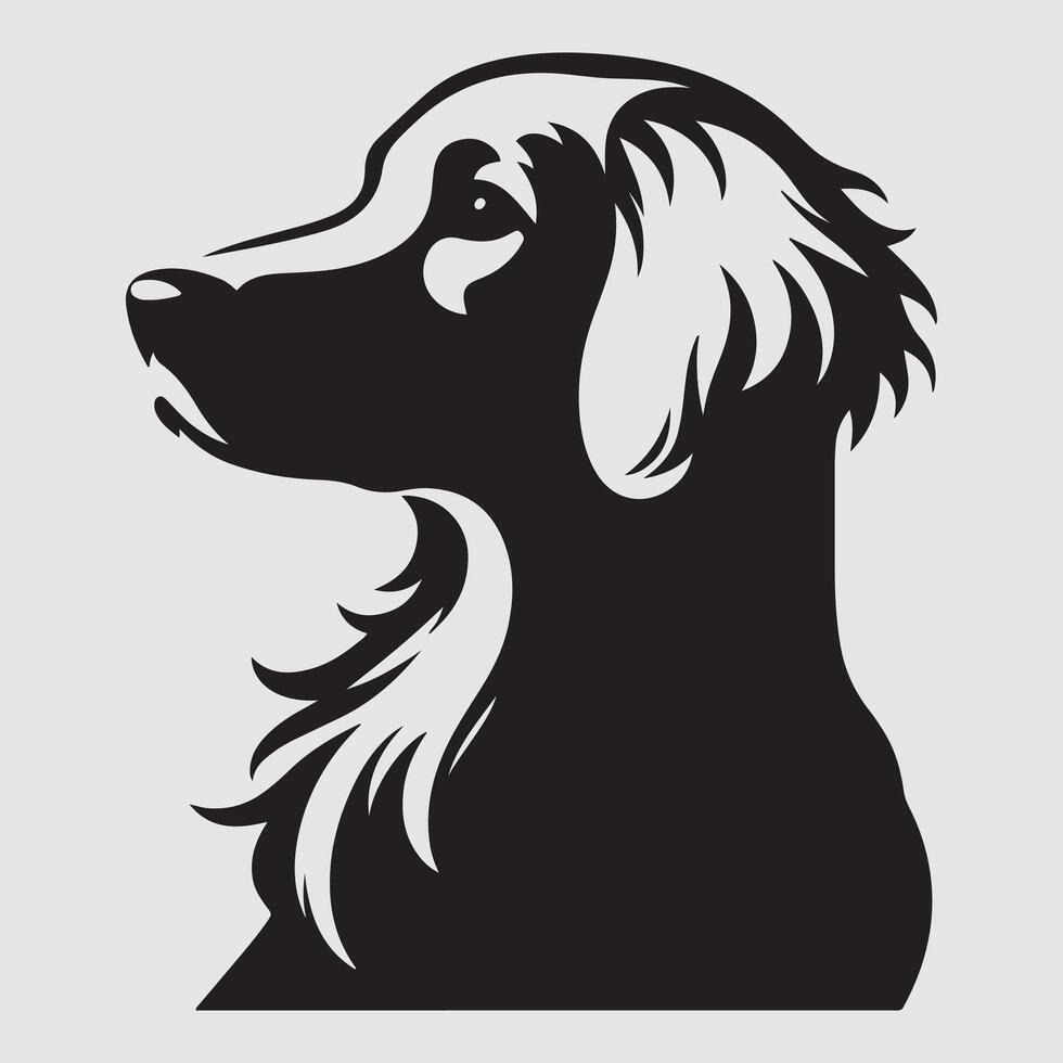 Silhouette of a dog with a minimalist design and white background vector