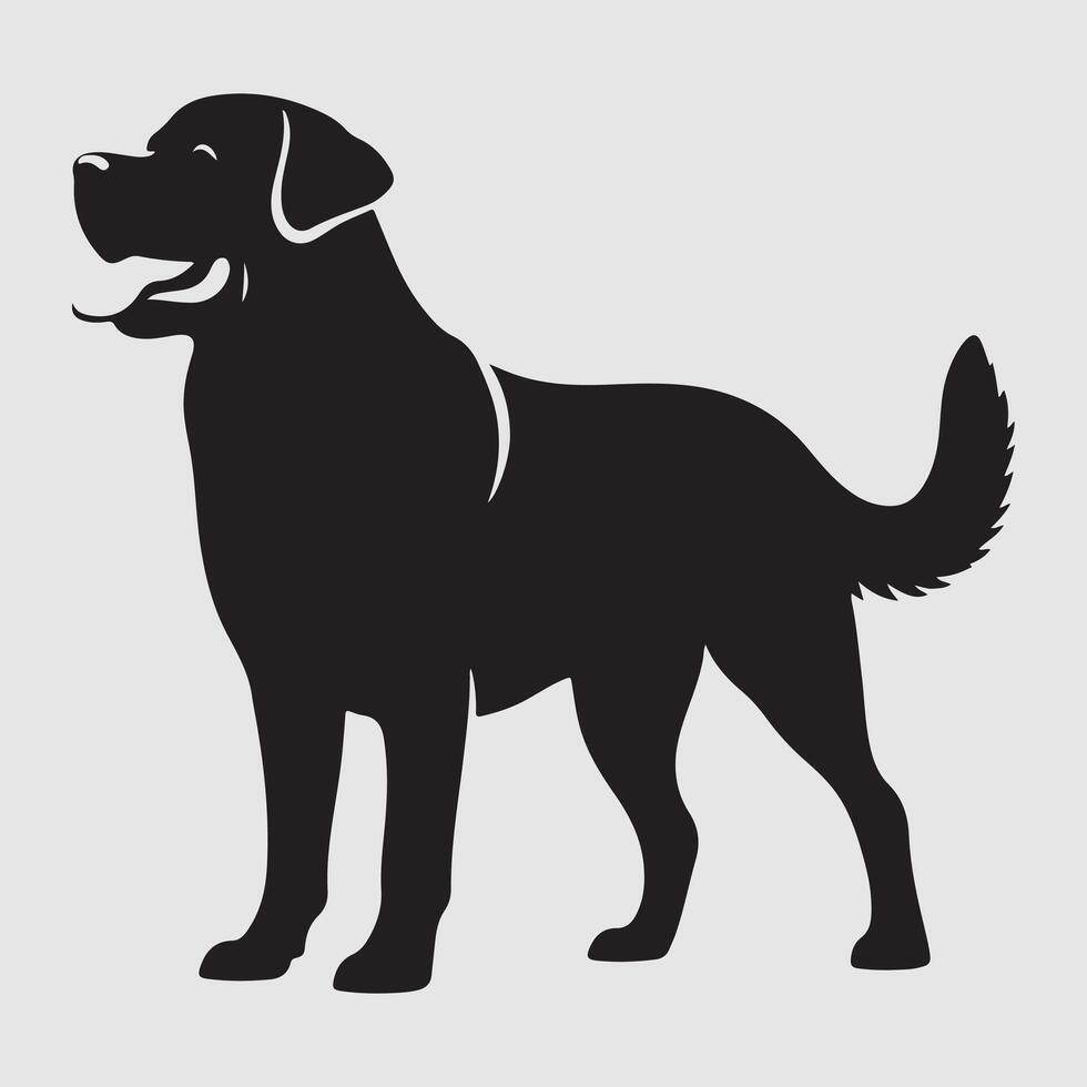 Silhouette of a dog with a minimalist design and white background vector