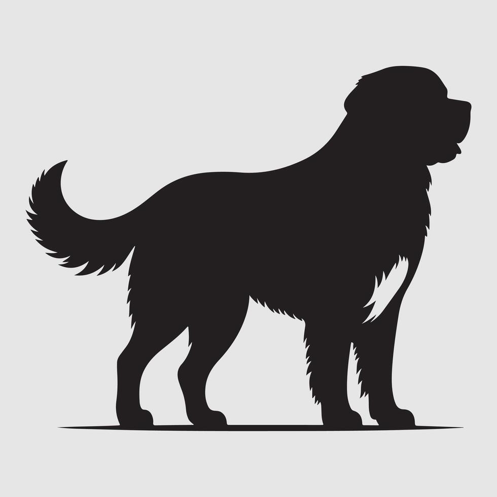 Silhouette of a dog with a minimalist design and white background vector