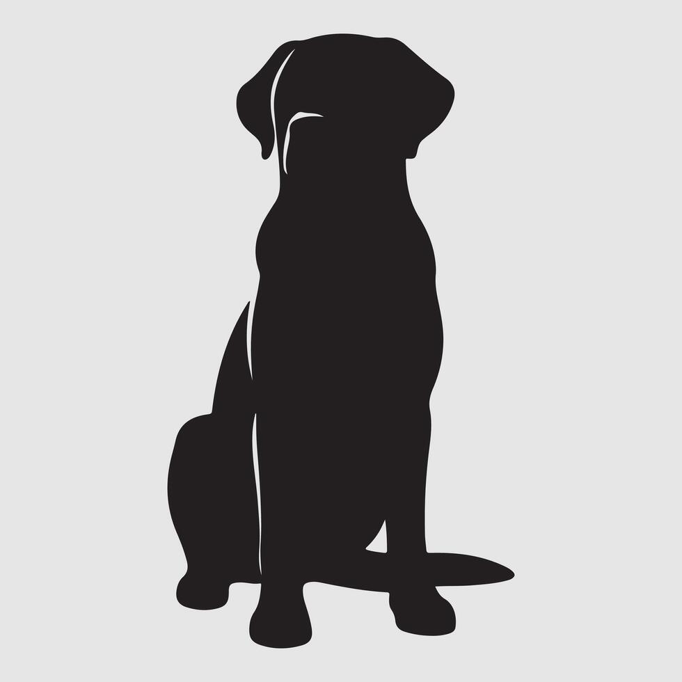 Silhouette of a dog with a minimalist design and white background vector