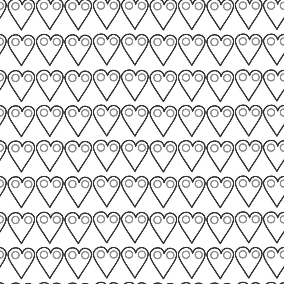 Seamless pattern with simple abstract shapes, hearts. Monochrome geometric backgrounds vector