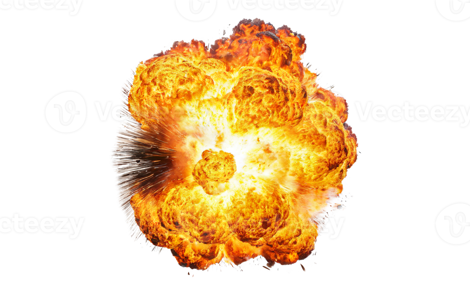 fiery explosions, transparent background png