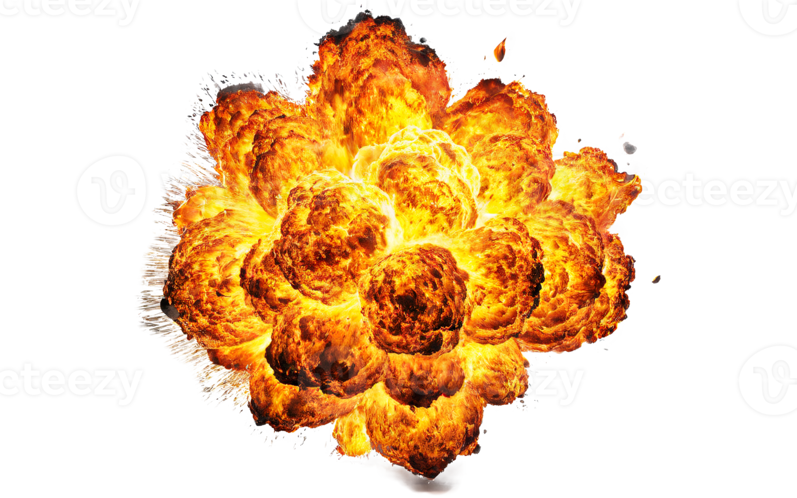 fiery explosions, transparent background png