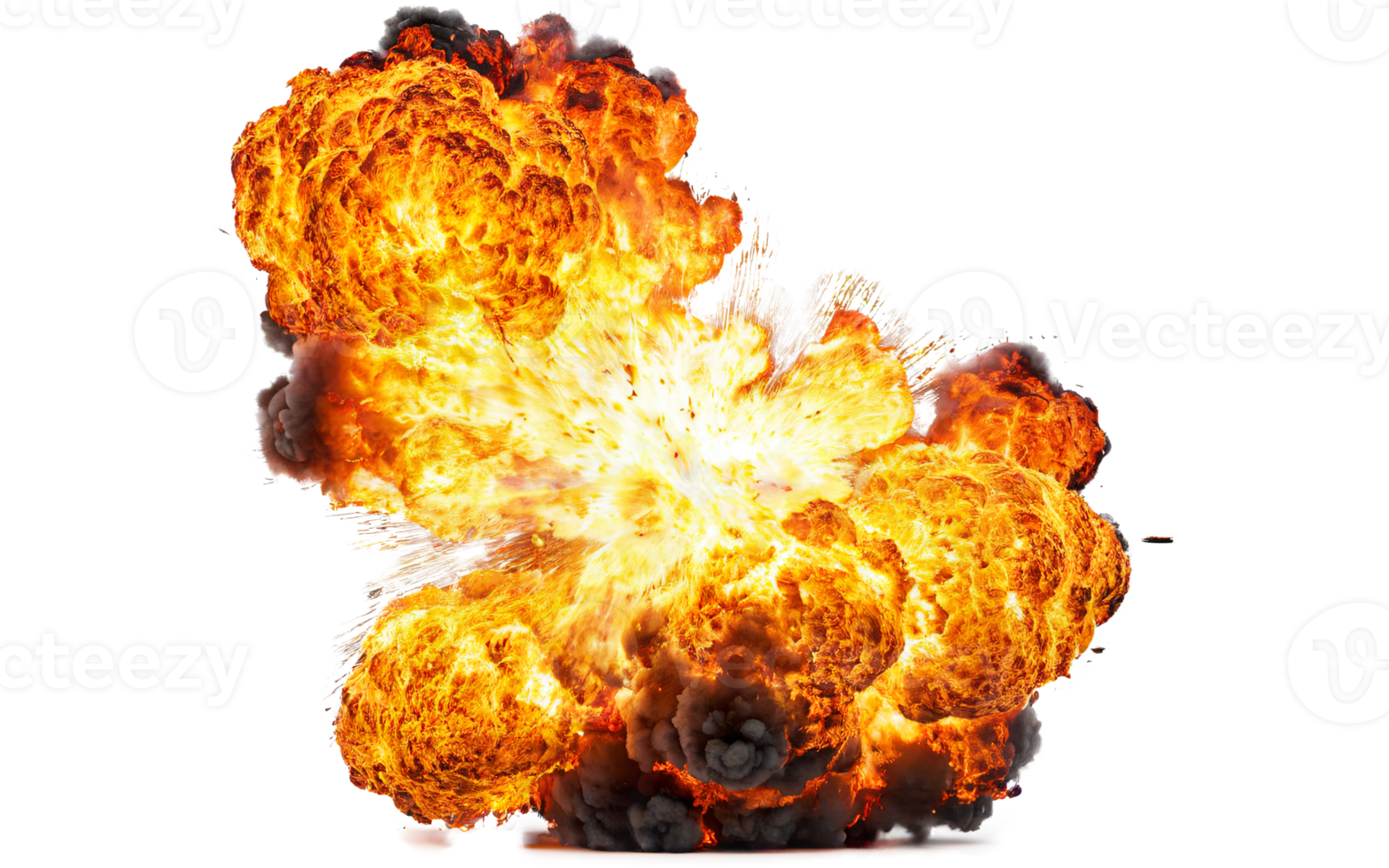 fiery explosions, transparent background png