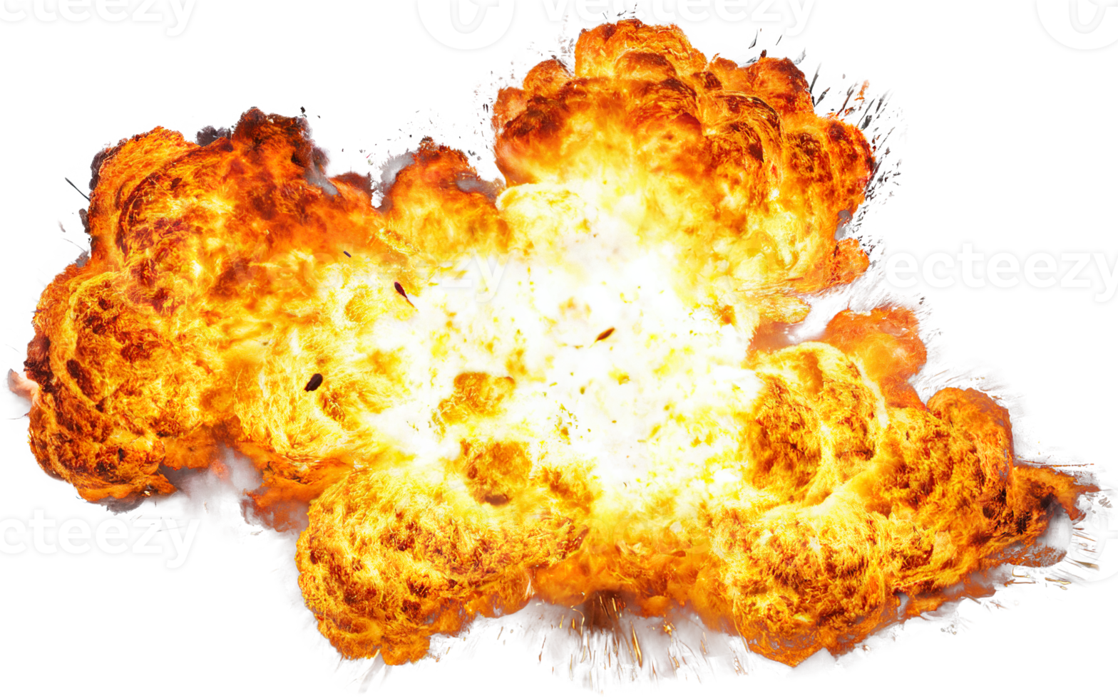 fiery explosions, transparent background png