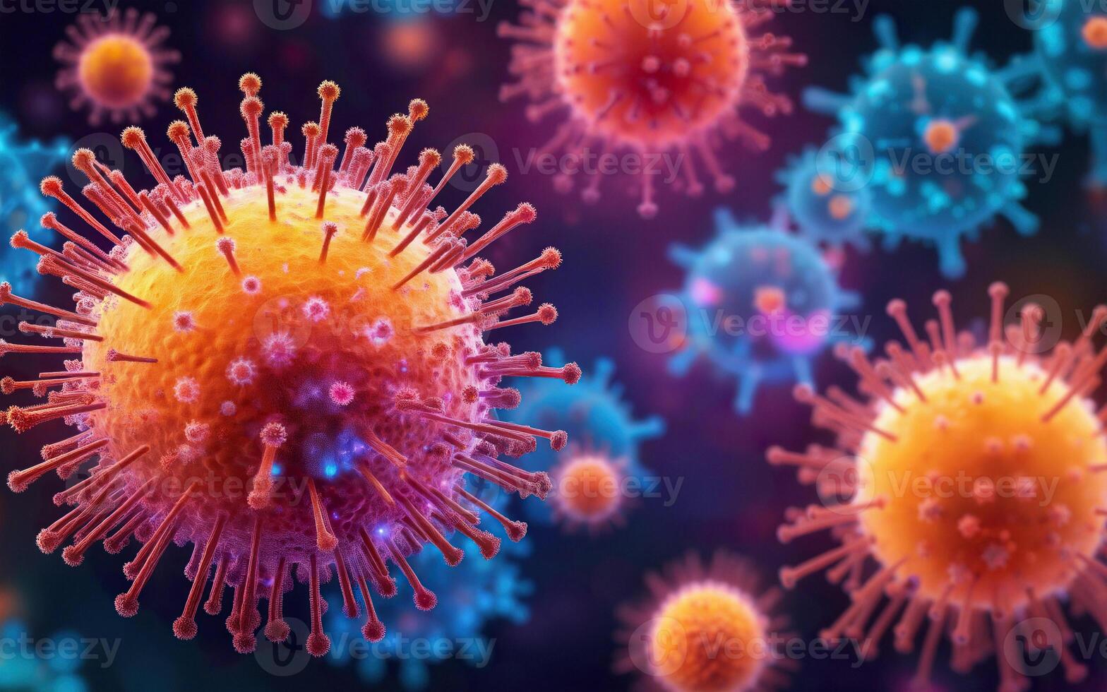 virus, close-up microscopic view, viral infection photo
