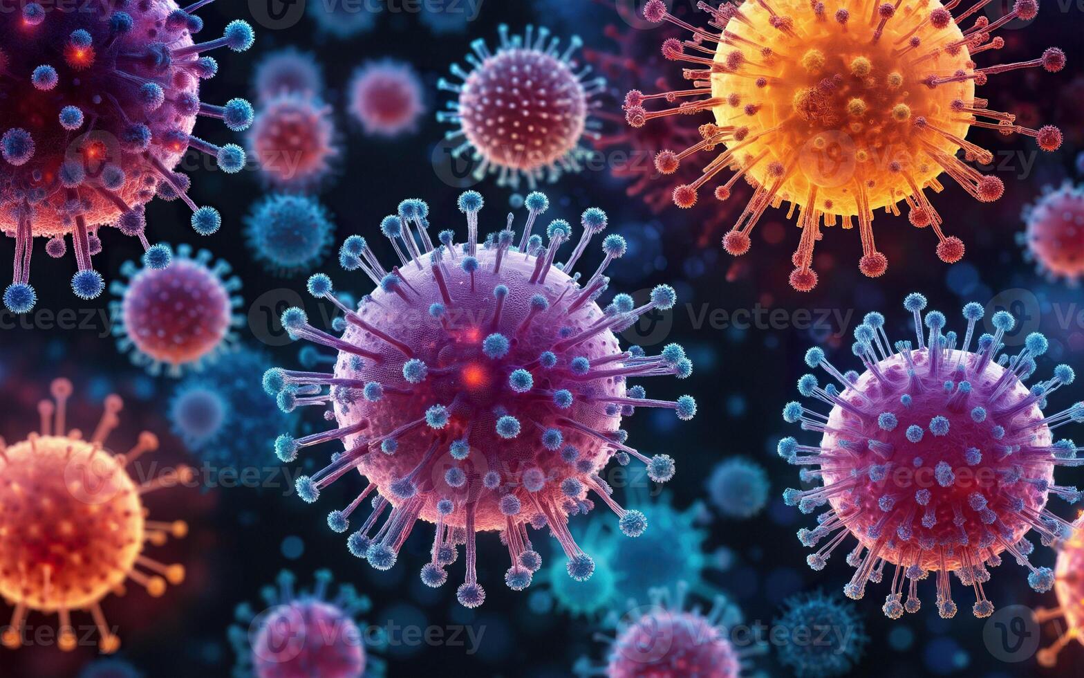 virus, microscopic view close up, medical background photo