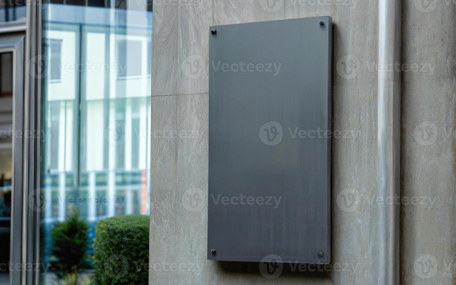Blank signboard mockup for organization name photo