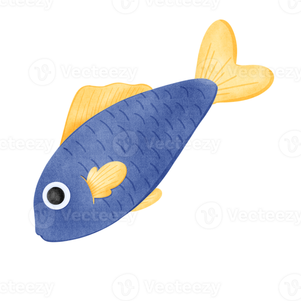 Cute Blue fish png