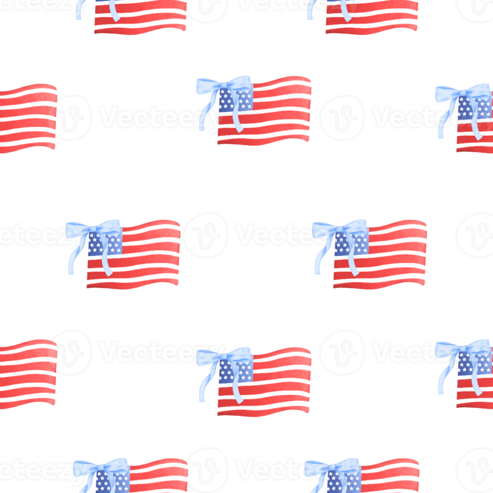 Preppy american flag seamless repeat pattern, Blue coquette ribbon grandmillennial fourth of july digital paper. png