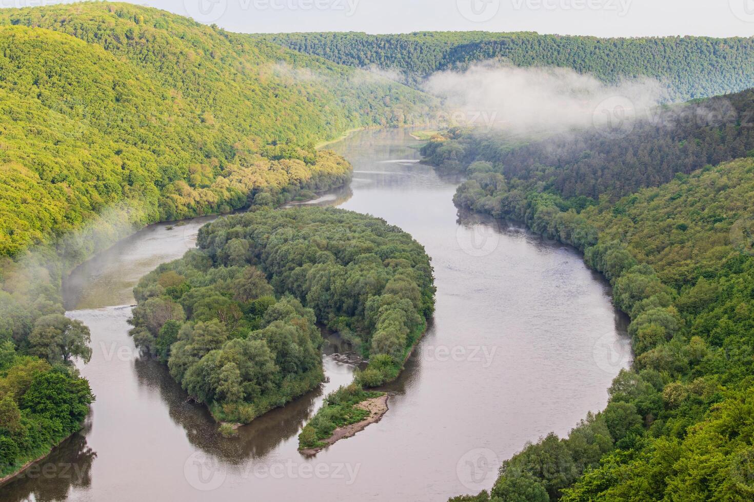 View of Yin Yang Island in the Dniester Canyon photo