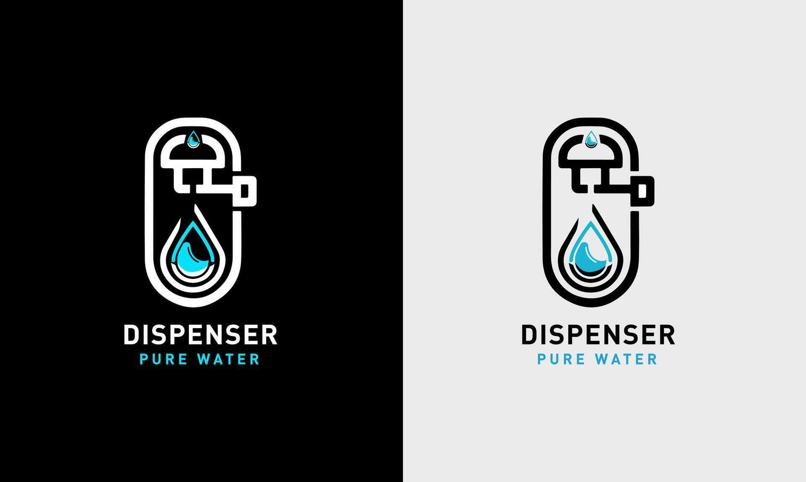 Water Dispenser pure drinking water filter icon clean cold bottle logo sample vector