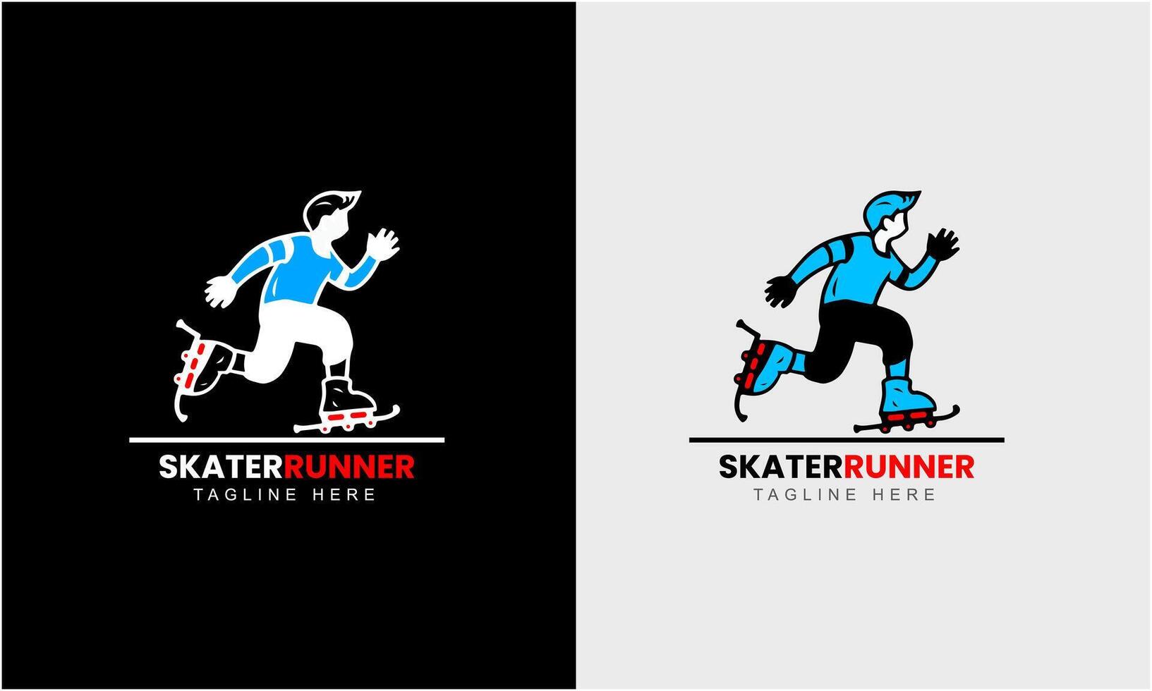 Skating icon, ladies boys skating runner speed fast modern eye-catching logo photo vector