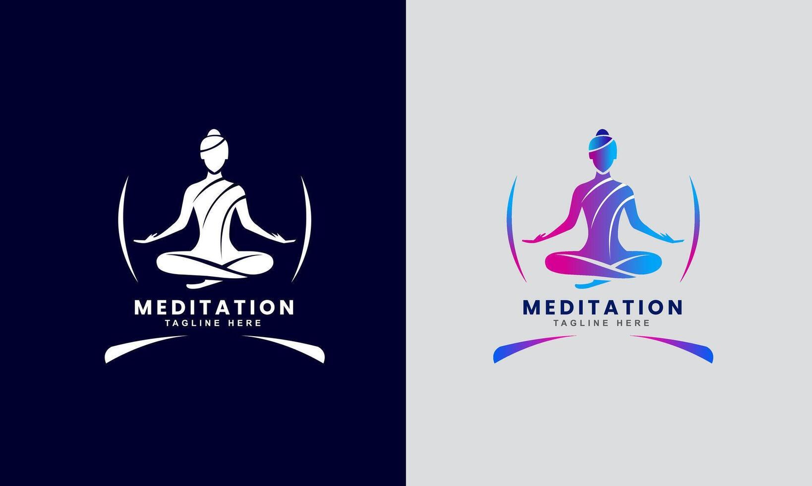 Meditation icon body health fitness logo sample idea template design vector