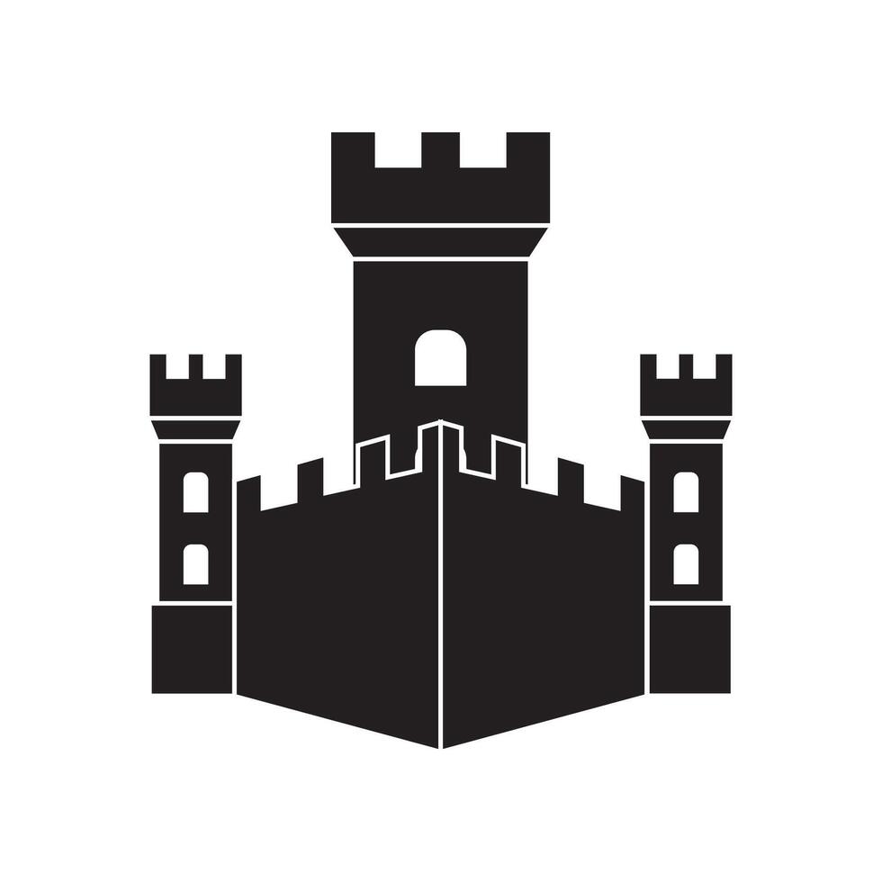 fortress icon illustration design template vector