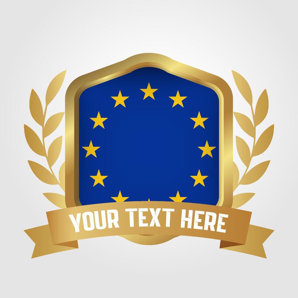Golden Luxury European Union Badge Design vector
