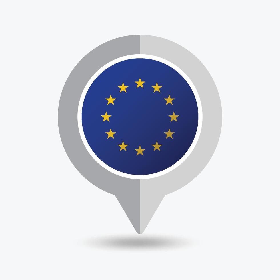 European Union Location Pin Icon Illustration vector