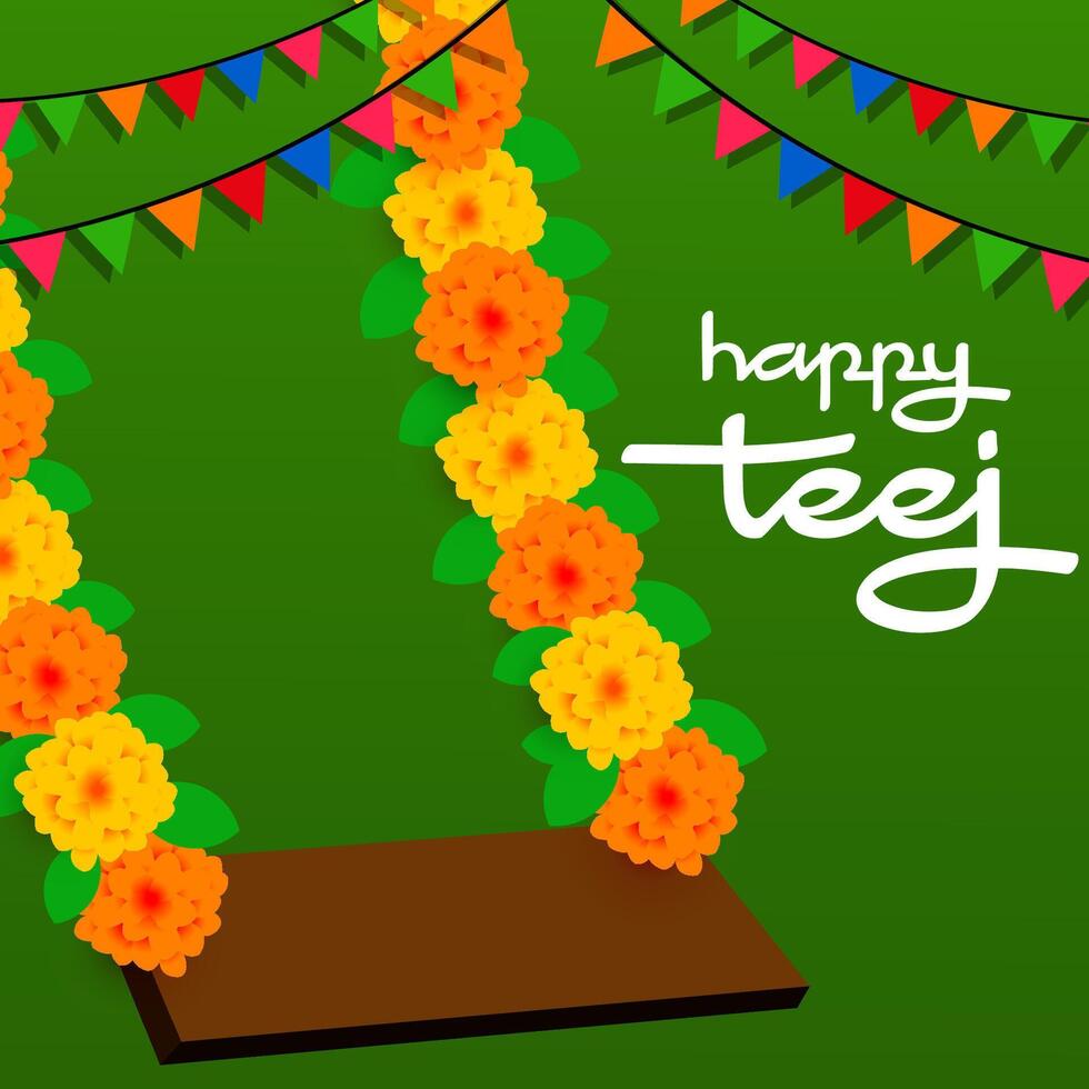 illustration design for celebrate teej india festival vector