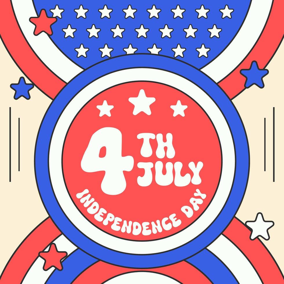 flat design usa independence day background vector