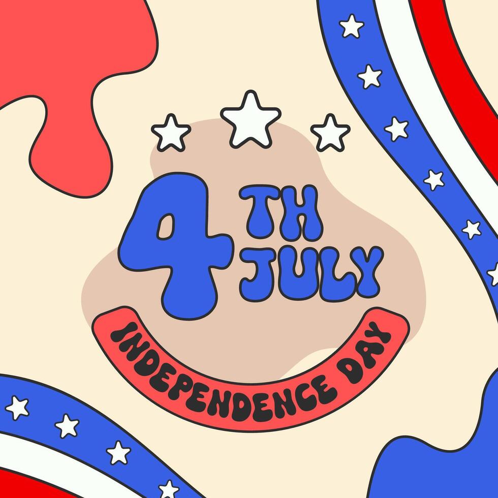 flat design usa independence day background vector