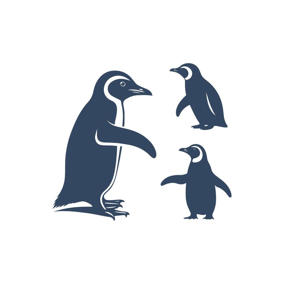 penguin silhouette , penguin logo, penguin icon, penguin clipart illustration on white background vector