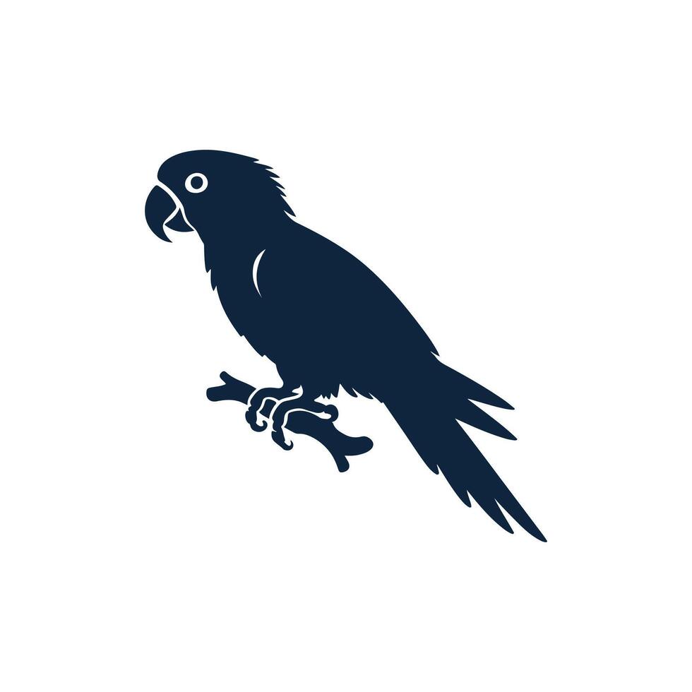 parrot silhouette , parrot logo, parrot icon, parrot clipart illustration on white background vector
