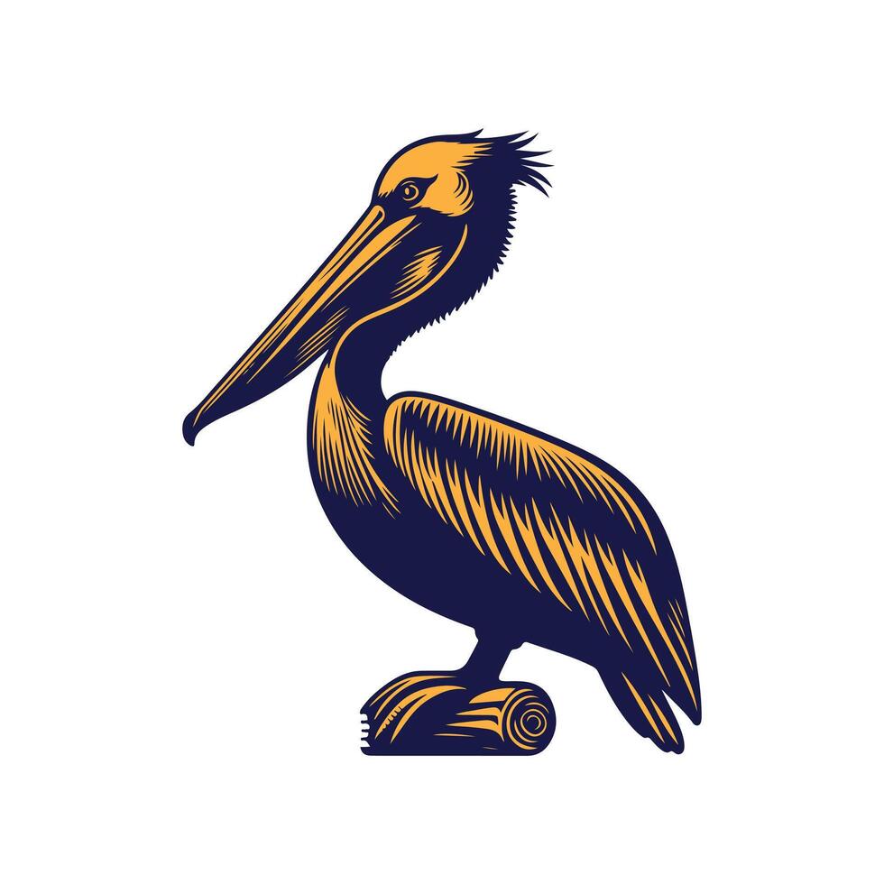 pelican bird icon, illustration, flat design, isolated on white background vector