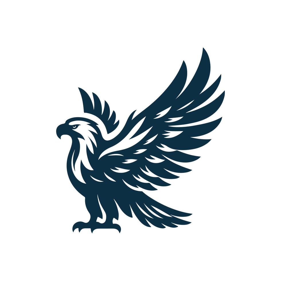 Eagle Silhouette Clip art isolated illustration on a white background vector