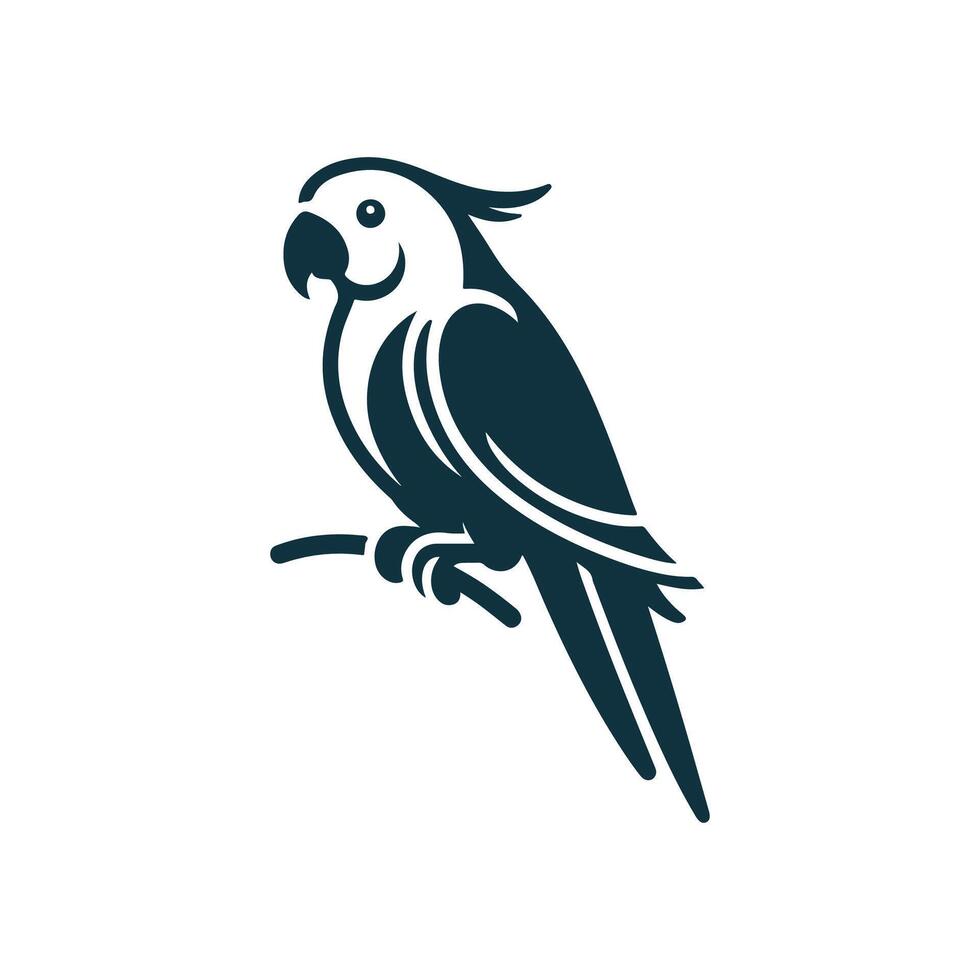 parrot silhouette , parrot logo, parrot icon, parrot clipart illustration on white background vector