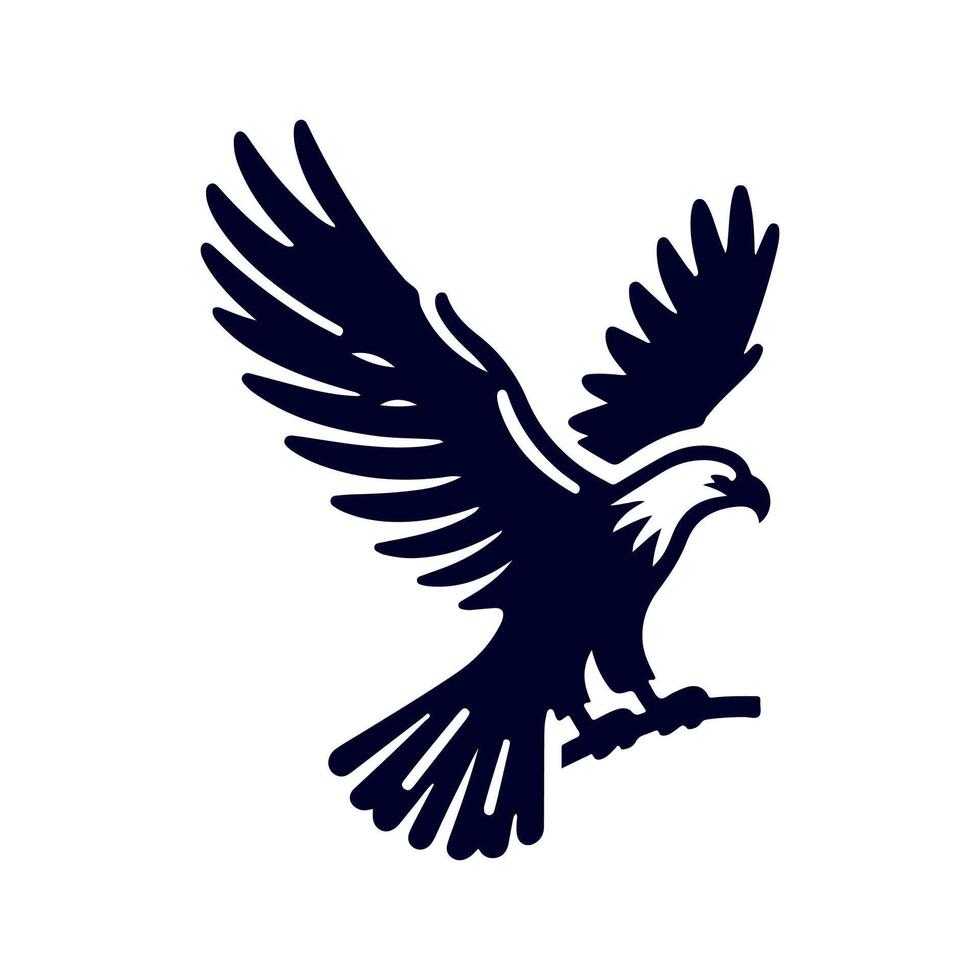 Eagle Silhouette Clip art isolated illustration on a white background vector