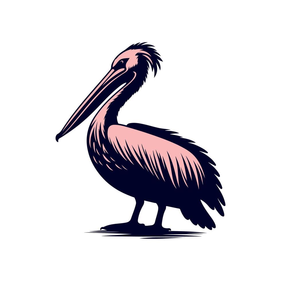 pelican bird icon, illustration, flat design, isolated on white background vector