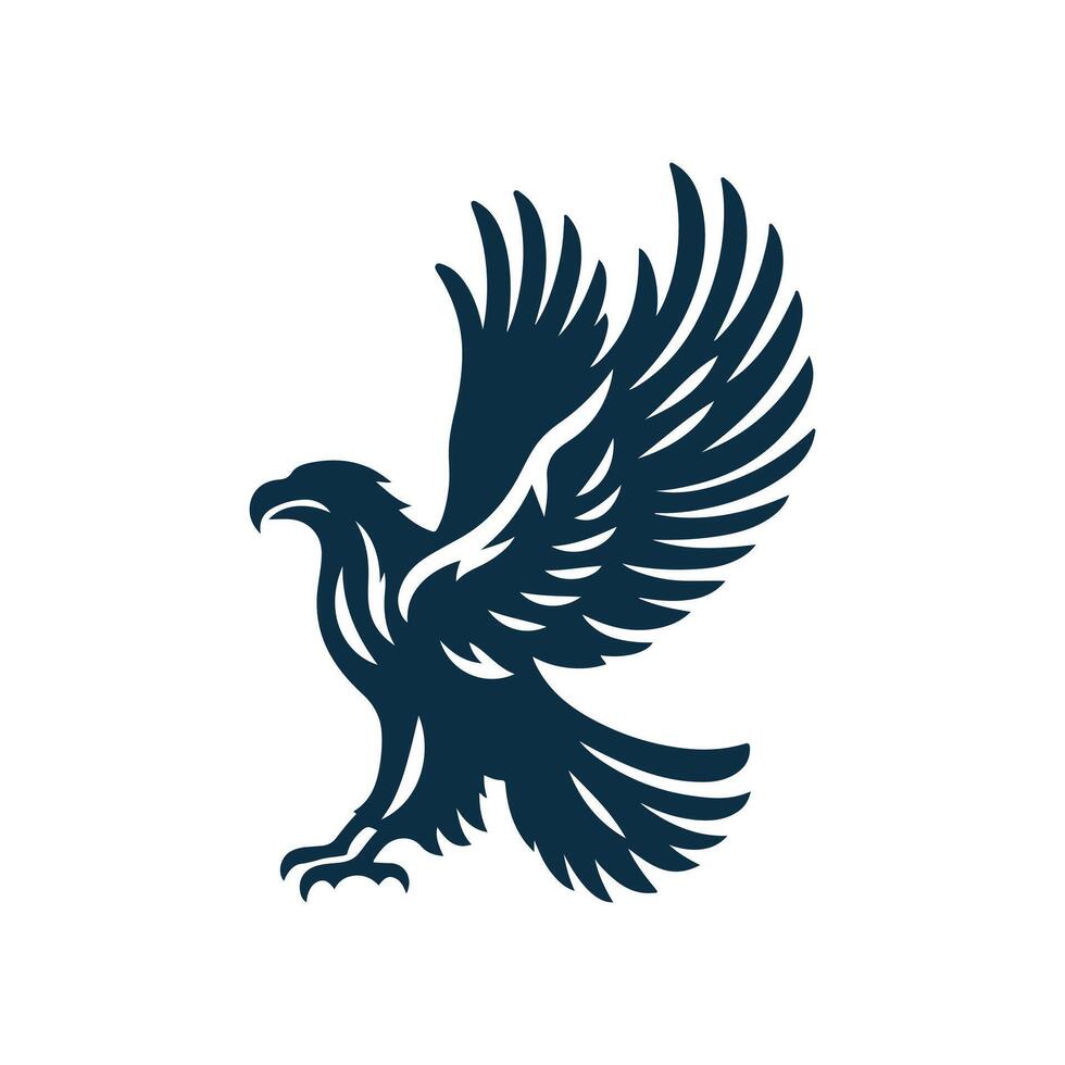 Eagle Silhouette Clip art isolated illustration on a white background vector