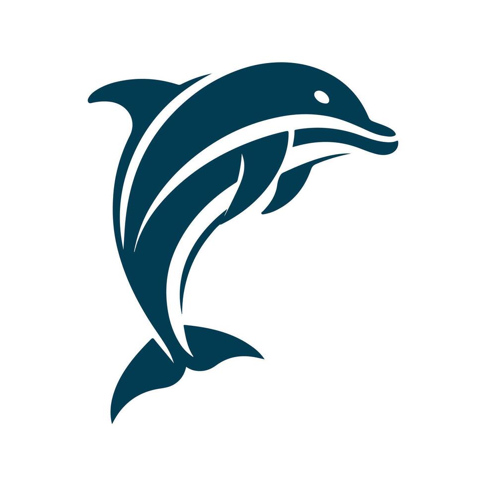 Dolphin Silhouette Clip art isolated illustration on a white background vector