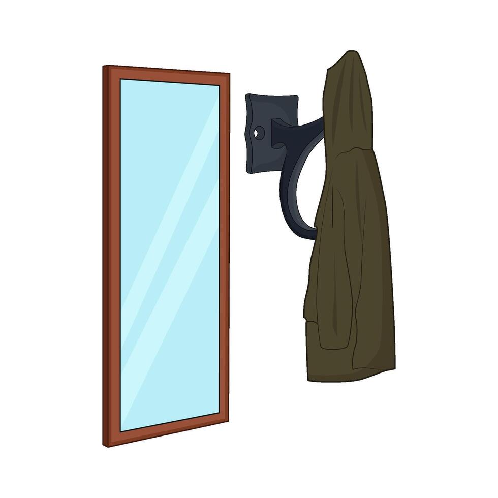 illustration of wall hook with mirror vector