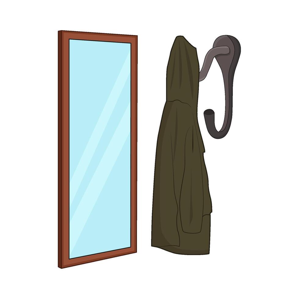 illustration of wall hook with mirror vector