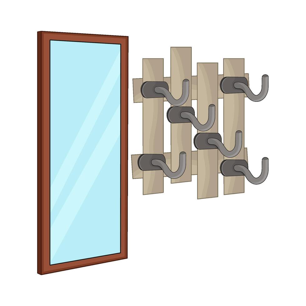 illustration of wall hook with mirror vector