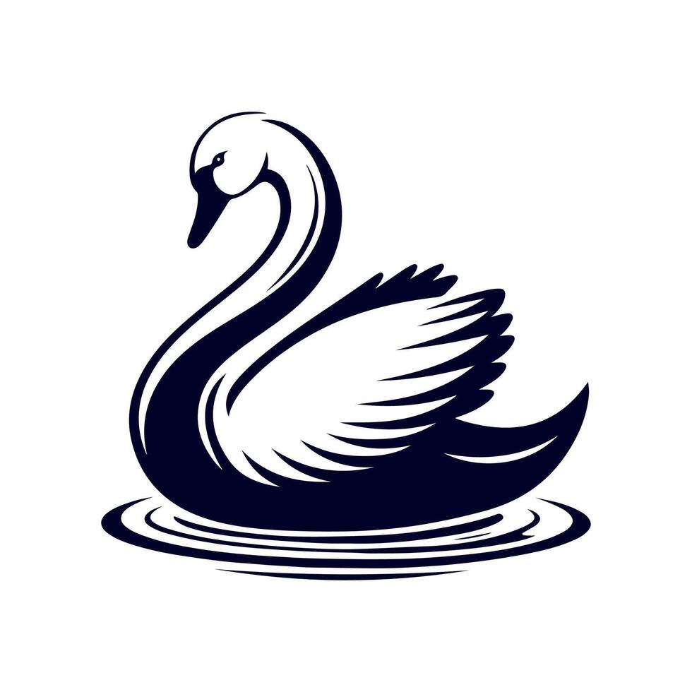 Duck silhouette Clip art isolated illustration on white background vector