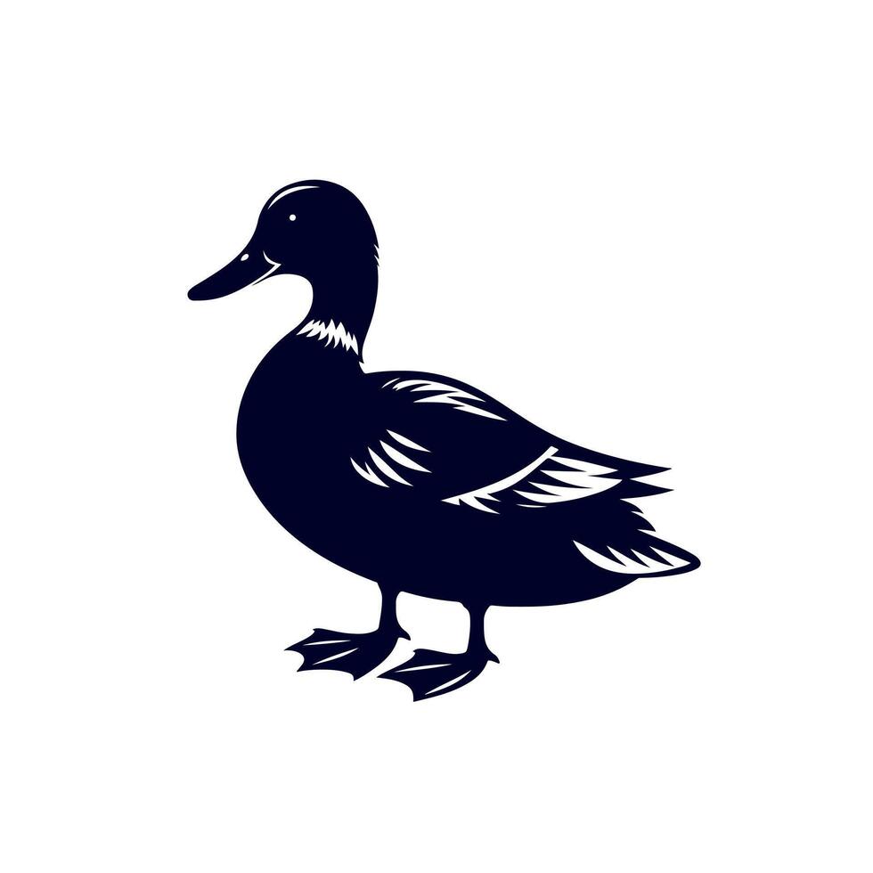 Duck silhouette Clip art isolated illustration on white background vector