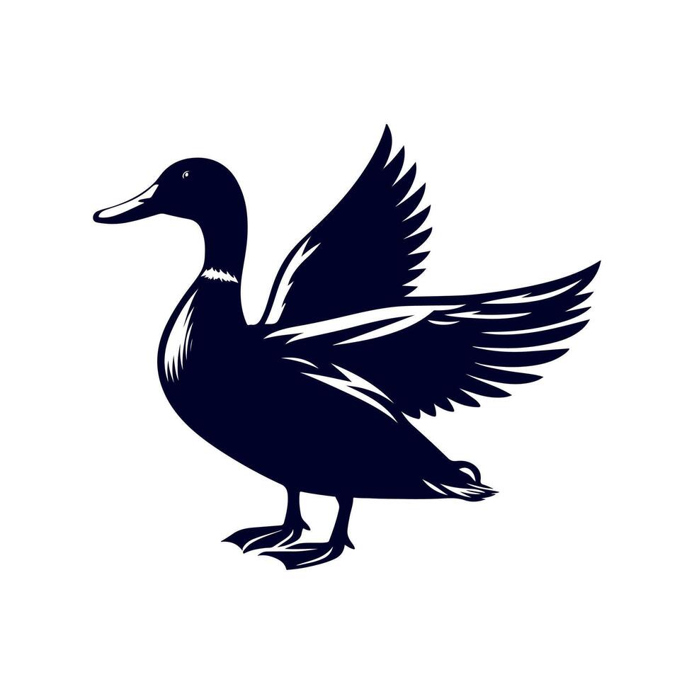 Duck silhouette Clip art isolated illustration on white background vector