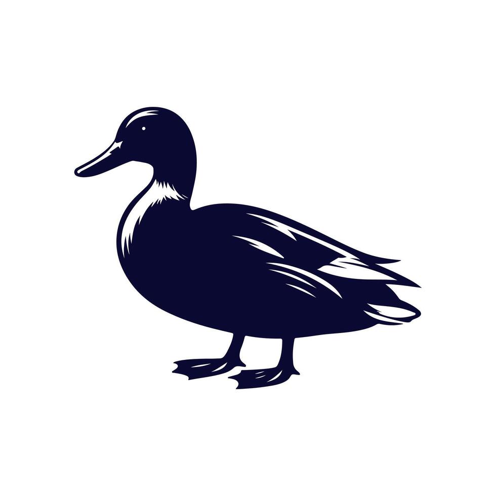 Duck silhouette Clip art isolated illustration on white background vector