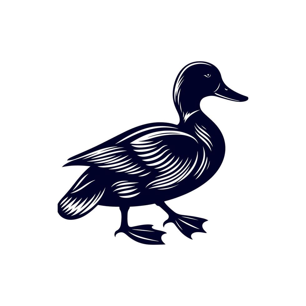 Duck silhouette Clip art isolated illustration on white background vector