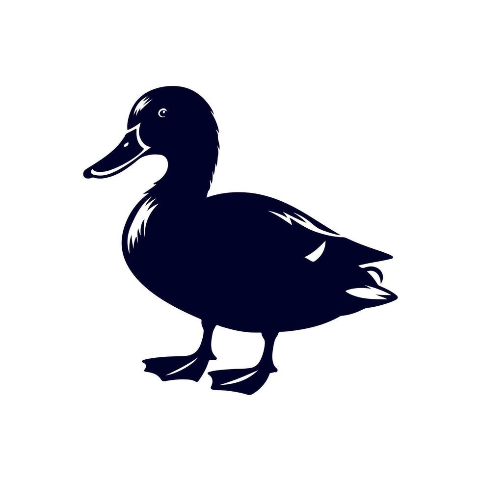 Duck silhouette Clip art isolated illustration on white background vector