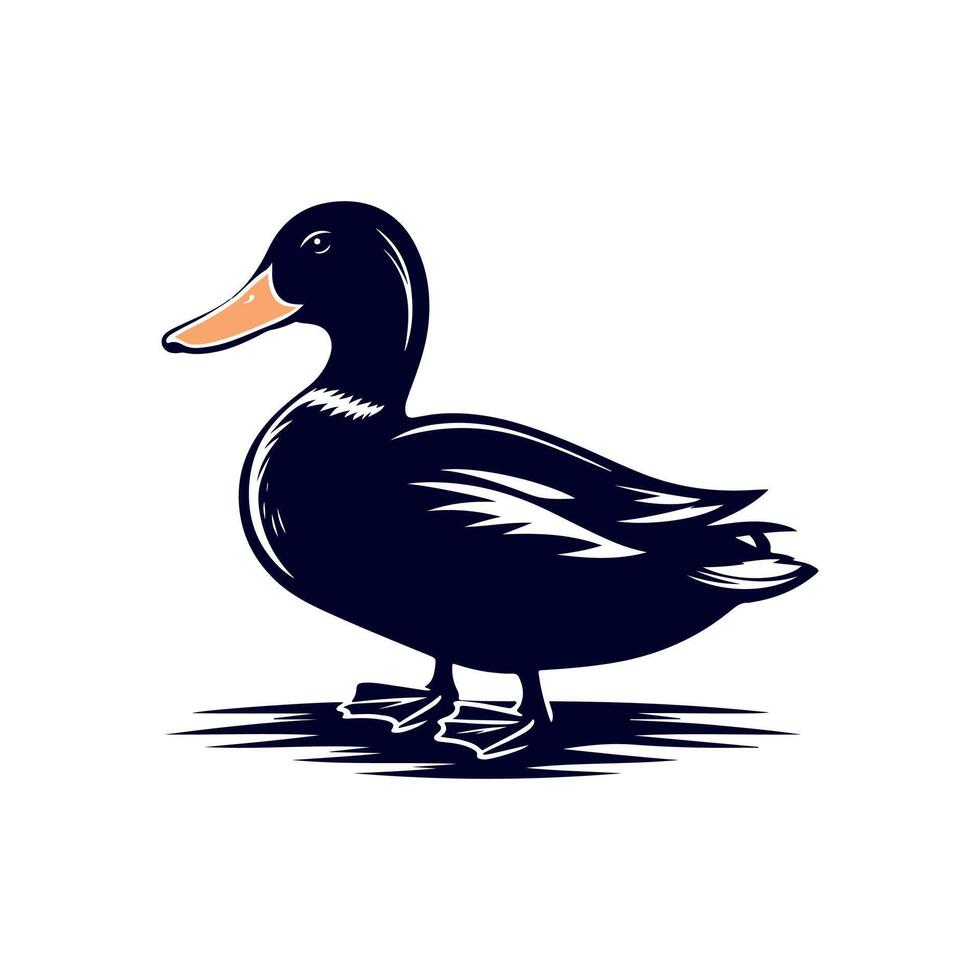 Duck silhouette Clip art isolated illustration on white background vector