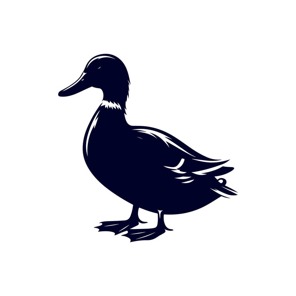 Duck silhouette Clip art isolated illustration on white background vector