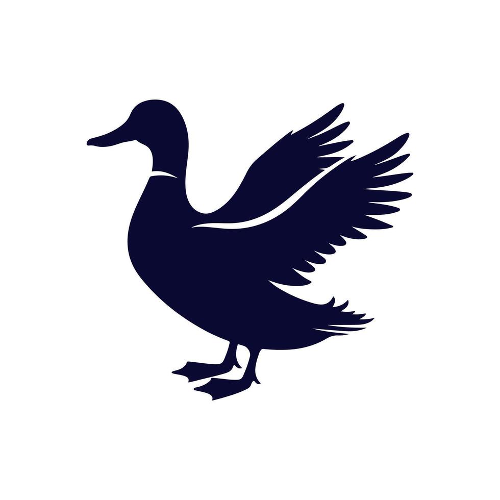 Duck silhouette Clip art isolated illustration on white background vector